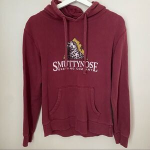 Smuttynose Brewing Company Sweatshirt Burgundy Red Hoodie Pullover casual Seal